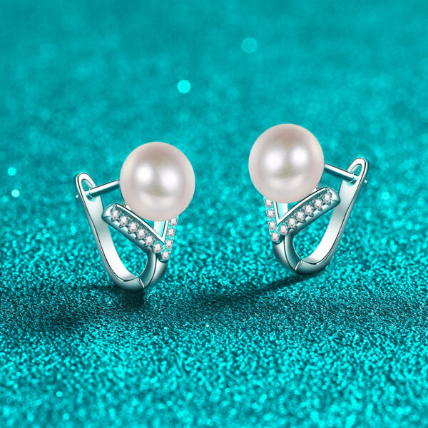 Freshwater Pearl Drop Earrings 925 Sterling Silver Cultured Pearls Dangle Earrings Wedding Anniversary Jewelry Gifts for Women Wife Bride - Image 5