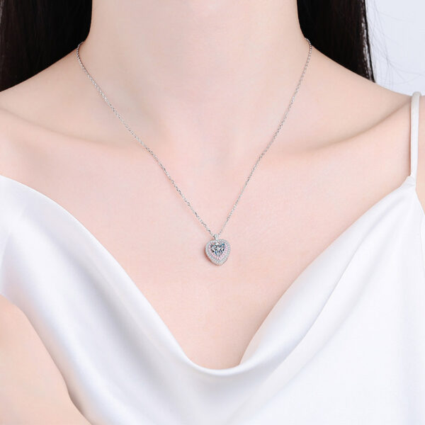 Heart Pendant Necklace Gifts for Wife Moissanite Necklace Anniversary Eternity Jewelry Present for Birthday Gifts for Women - Image 6