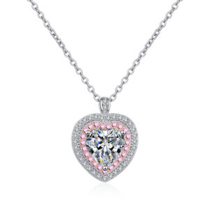 Heart Pendant Necklace Gifts for Wife Moissanite Necklace Anniversary Eternity Jewelry Present for Birthday Gifts for Women