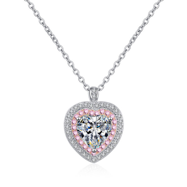 Heart Pendant Necklace Gifts for Wife Moissanite Necklace Anniversary Eternity Jewelry Present for Birthday Gifts for Women