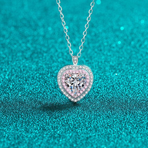 Heart Pendant Necklace Gifts for Wife Moissanite Necklace Anniversary Eternity Jewelry Present for Birthday Gifts for Women - Image 3