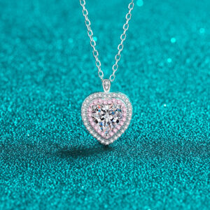 Heart Pendant Necklace Gifts for Wife Moissanite Necklace Anniversary Eternity Jewelry Present for Birthday Gifts for Women