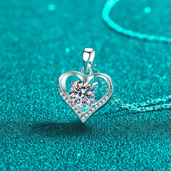 Heart Pendent Necklaces for Women Moissanite Necklace Anniversary Birthday Gifts for Her Wife Girlfriend Mom 925 Silver Jewelry - Image 5