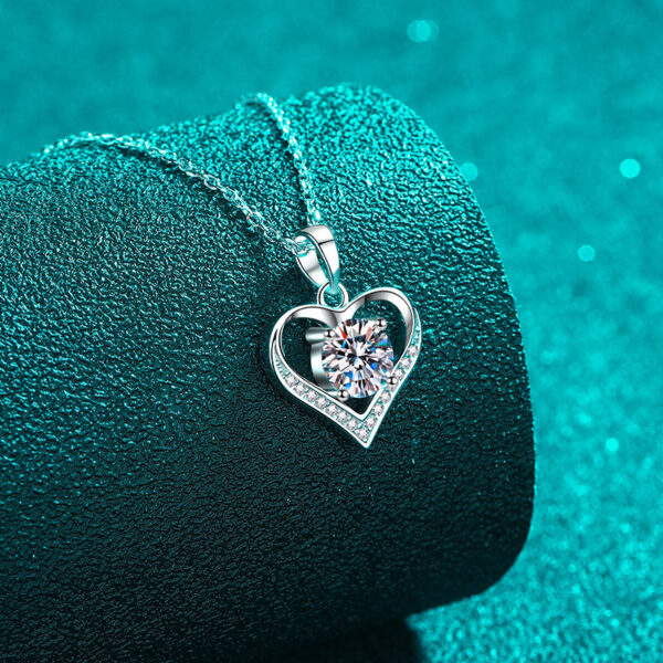 Heart Pendent Necklaces for Women Moissanite Necklace Anniversary Birthday Gifts for Her Wife Girlfriend Mom 925 Silver Jewelry - Image 4