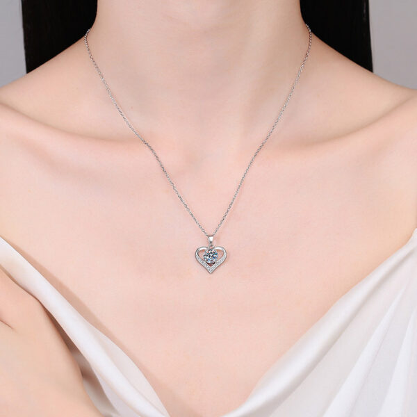 Heart Pendent Necklaces for Women Moissanite Necklace Anniversary Birthday Gifts for Her Wife Girlfriend Mom 925 Silver Jewelry - Image 3
