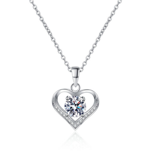 Heart Pendent Necklaces for Women Moissanite Necklace Anniversary Birthday Gifts for Her Wife Girlfriend Mom 925 Silver Jewelry