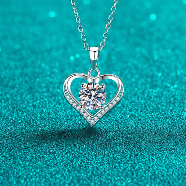 Heart Pendent Necklaces for Women Moissanite Necklace Anniversary Birthday Gifts for Her Wife Girlfriend Mom 925 Silver Jewelry - Image 2