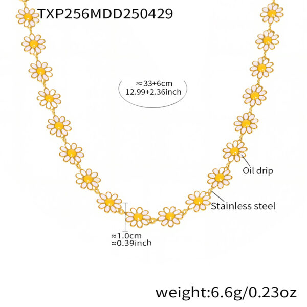 Little Daisy Flower Sunflower Necklace Bracelet Foot Chain for Women - Image 7