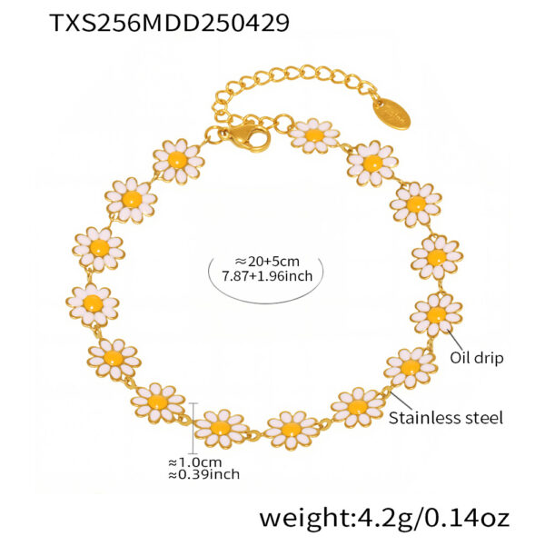 Little Daisy Flower Sunflower Necklace Bracelet Foot Chain for Women - Image 6
