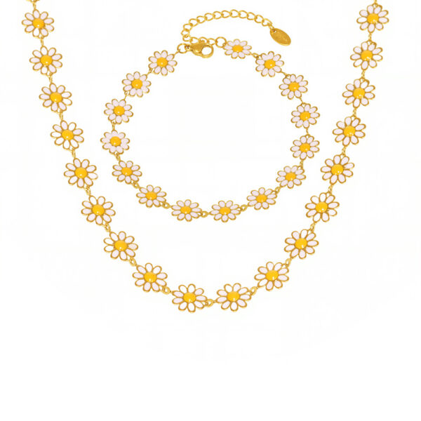 Little Daisy Flower Sunflower Necklace Bracelet Foot Chain for Women - Image 9