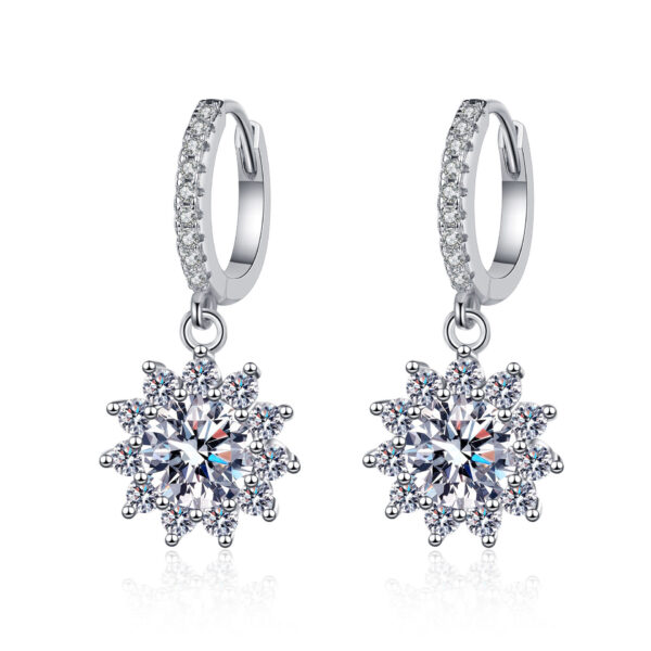 Moissanite Dangle Earrings for Women 925 Sterling Silver Moissanite Wedding Earrings for Brides Bridesmaid Jewelry Gifts