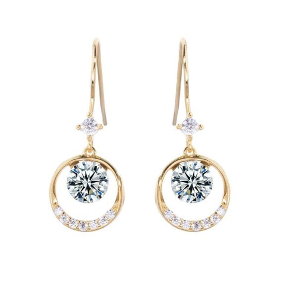 Moissanite Earrings, Birthday Gifts for Her, Simulated Diamond Stud Earrings for Women, 925 Sterling Silver Studs Jewelry Gift for Anniversary Christmas - Image 2