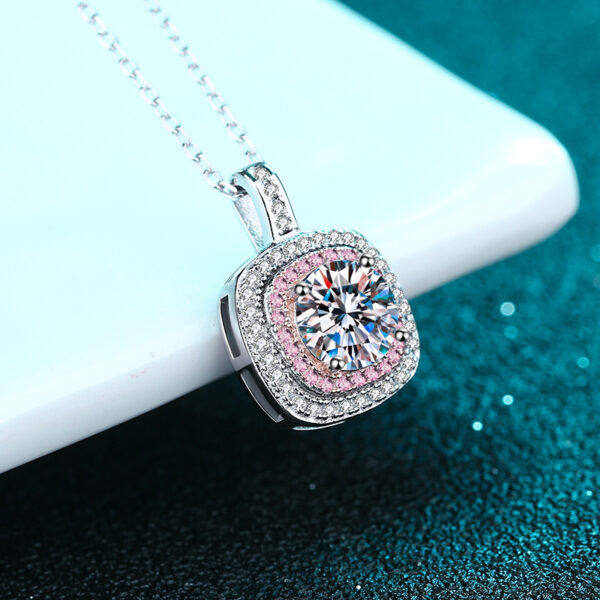 Moissanite Necklace for Women 925 Sterling Silver Necklace - Image 4