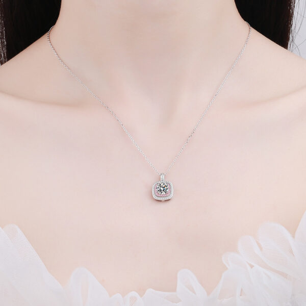 Moissanite Necklace for Women 925 Sterling Silver Necklace - Image 3