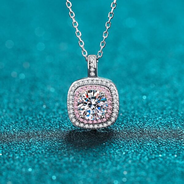 Moissanite Necklace for Women 925 Sterling Silver Necklace - Image 2