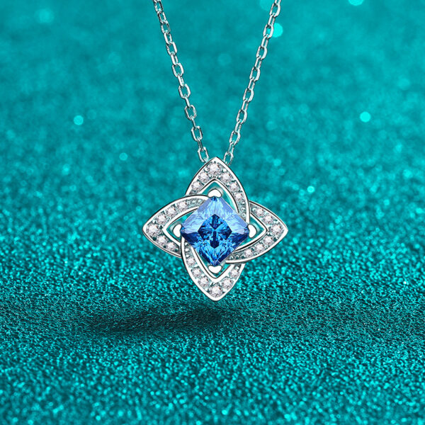 Moissanite Pendant Necklace 18K White Gold Silver Plated Necklace Valentine's Day Gift for Girlfriend Ladies Wife - Image 3