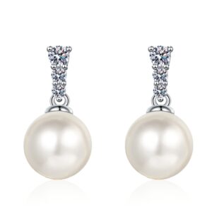 Pearl Earrings 925 Sterling Silver Jewelry Gift for Women