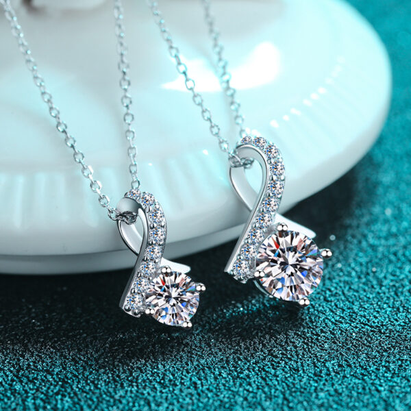 oissanite Necklace for Women S925 Sterling Silver Jewelry Pendant Girls Birthday Gift - Image 4