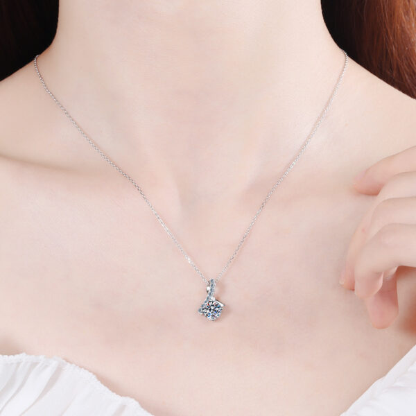 oissanite Necklace for Women S925 Sterling Silver Jewelry Pendant Girls Birthday Gift - Image 3