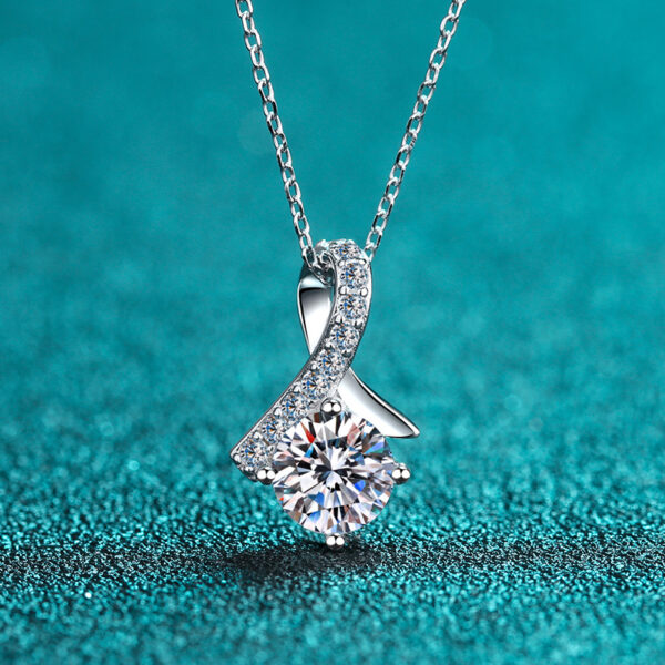 oissanite Necklace for Women S925 Sterling Silver Jewelry Pendant Girls Birthday Gift - Image 2