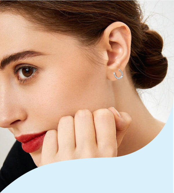 Horseshoe Earrings for Women Sterling Silver Birthday Gift - Image 2