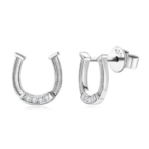 Horseshoe Earrings for Women Sterling Silver Birthday Gift