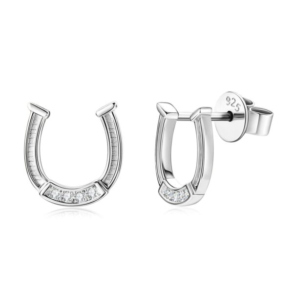 Horseshoe Earrings for Women Sterling Silver Birthday Gift